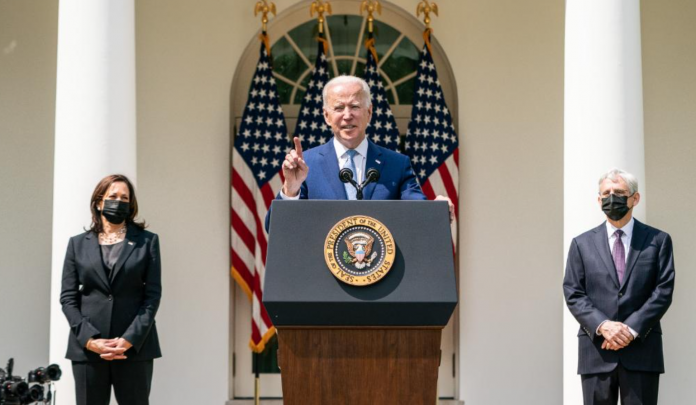 To show Presiden Biden giving a speech
